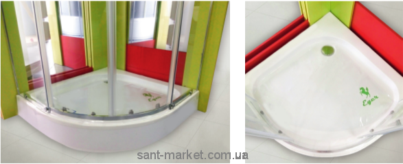 Душовий піддон акриловий чверть кола Eger Tisza 80x80x15 білий 599-020 / 2