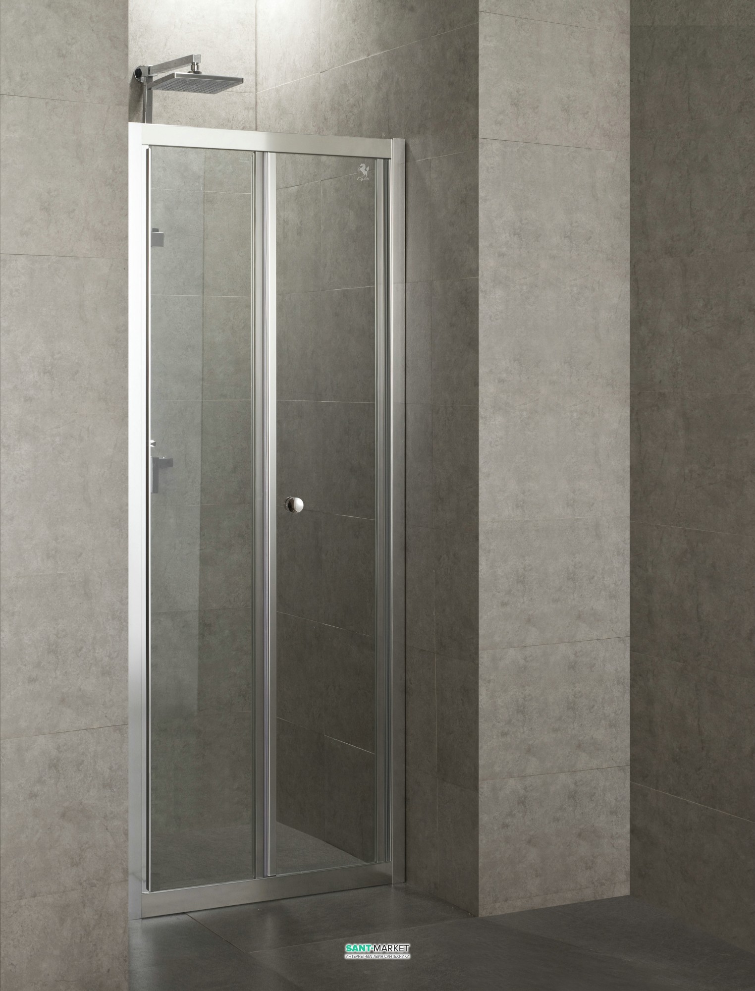 Душевая дверь в нишу Eger стеклянная раскладная 90х185 599-163-90  