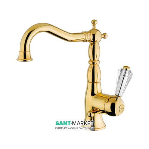 Смеситель для кухни Bugnatese Oxford однорычажный ретростиль золото OXDO6382 Kristall