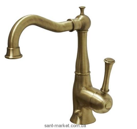 Змішувач для раковини одноважеля з донним клапаном Bugnatese колекція Denver бронза DENBR6413