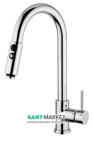 Смеситель для кухни с выдвижной лейкой Bugnatese Kobuk однорычажный KOBCR2279