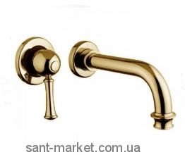 Змішувач для раковини одноважеля настінний Bugnatese колекція Denver золото DENDO6445