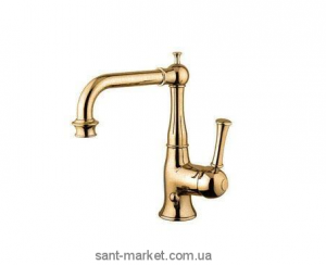 Змішувач для раковини одноважеля з донним клапаном Bugnatese колекція Denver золото DENDO6413