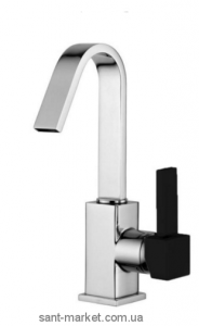 Смеситель для раковины однорычажный высокий Bugnatese коллекция Inside хром/черный INSCR9213 nero