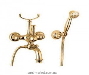 Смеситель однорычажный для ванны с душем Bugnatese коллекция Denver золото DENDO6402