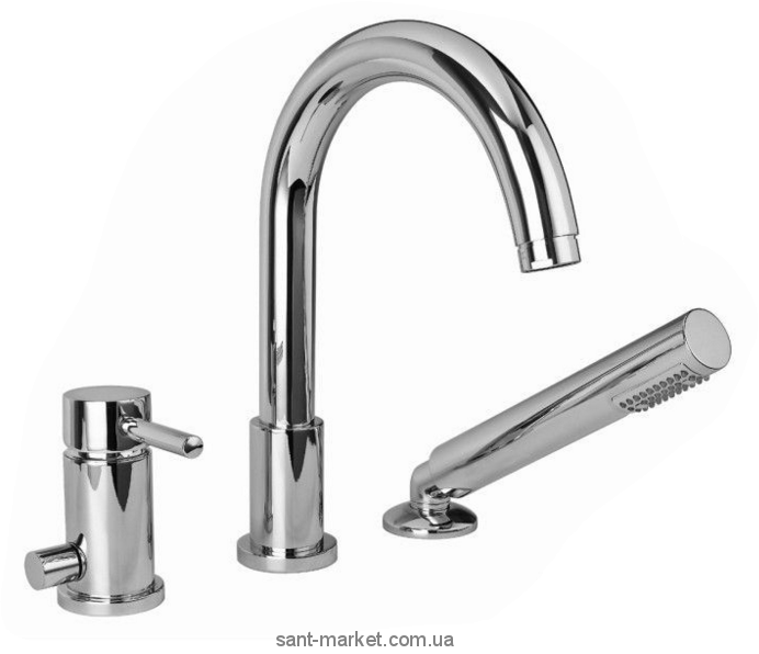 Змішувач одинважільний на борт ванни з душем Bugnatese колекція Kobuk хром KOBCR2256