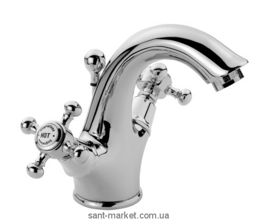 Змішувач для раковини двухвентильний з донним клапаном Bugnatese колекція Lady хром LADCR934