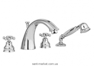 Змішувач двохвентильний на борт ванни з душем Bugnatese колекція Lady хром LADCR981