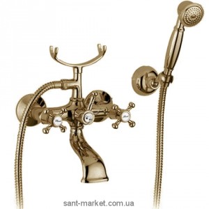 Змішувач двохвентильний для ванни з душем Bugnatese колекція Lady бронза LADBR902