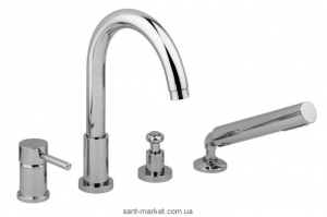 Смеситель однорычажный на борт ванны с душем Bugnatese коллекция Kobuk хром KOBCR2255