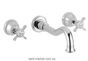 Смеситель для раковины двухвентильный настенный скрытый Bugnatese коллекция Lady золото LADDO969