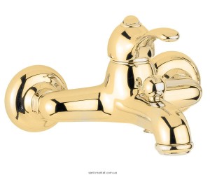 Змішувач одинважільний для ванни з коротким виливом Bugnatese колекція Lem золото LEMDO1908