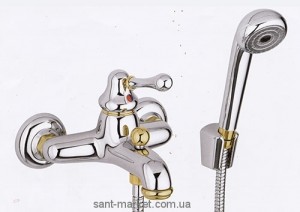 Змішувач одинважільний для ванни з душем Bugnatese колекція Lem хром / золото LEMCRDO1902