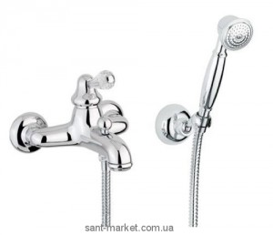 Змішувач одинважільний для ванни з душем зі Сваровські Bugnatese колекція Lem хром LEMCR1902 kristal