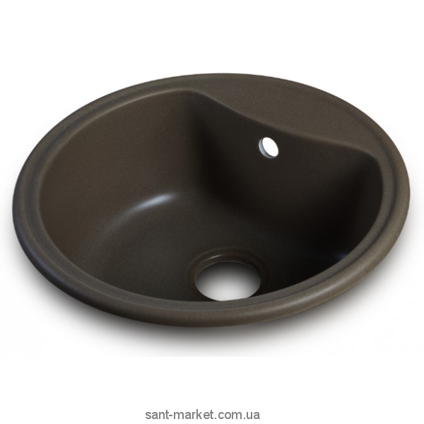 Мийка для кухні кругла Fancy Marble (Буль-Буль) Texas врізна граніт шоколад 101058002