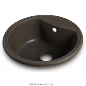 Мийка для кухні кругла Fancy Marble (Буль-Буль) Texas врізна граніт шоколад 101058002