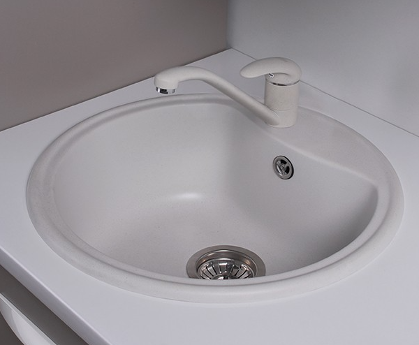 Мойка для кухни круглая Буль-Буль Texas врезная Магранит белый 101050001