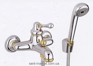 Смеситель однорычажный для ванны с душем Bugnatese коллекция Lem хром/золото LEMCRDO1902