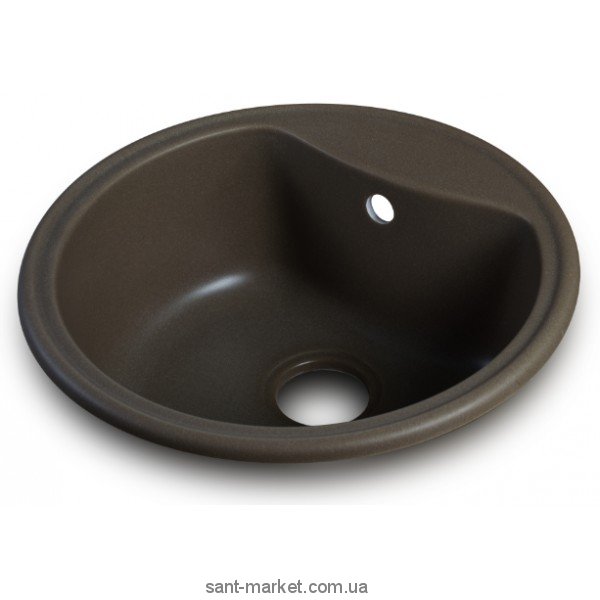 Мийка для кухні кругла Fancy Marble (Буль-Буль) Texas врізна граніт шоколад 101058002