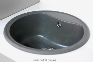 Мийка для кухні кругла Fancy Marble (Буль-Буль) Texas врізна граніт сіра 101057023