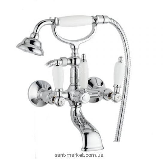 Смеситель двухвентильный для ванны с душем EMMEVI коллекция Deco Ceramic хром CR121011