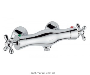 Смеситель для душа настенный двухвентильный с термостатом EMMEVI коллекция Deco хром CR12300