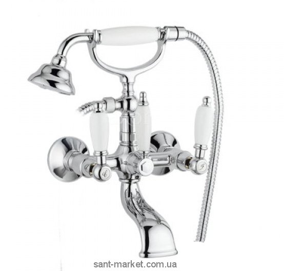 Смеситель двухвентильный для ванны с душем EMMEVI коллекция Deco Ceramic хром CR121011