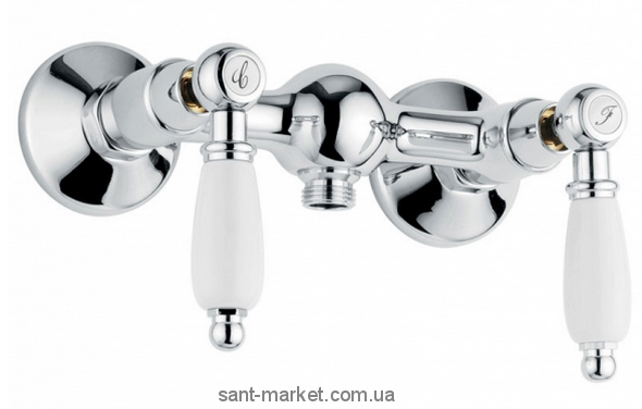 Смеситель для душа настенный двухрычажный Emmevi коллекция Deco Ceramic хром CR121002