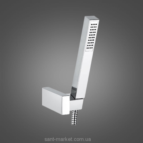 Душовий гарнітур з настінним тримачем EMMEVI колекція Quadrato хром CR122