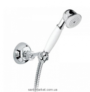 Душевой гарнитур с настенным держателем EMMEVI коллекция Tiffany белый/хром CO2528