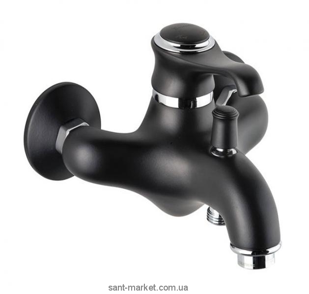 Змішувач одинважільний для ванни з коротким виливом EMMEVI колекція Tiffany чорний / хром NEO 6001