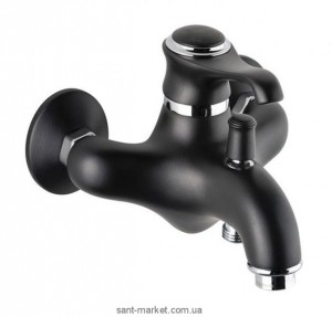 Смеситель однорычажный для ванны с коротким изливом EMMEVI коллекция Tiffany черный/хром NEO 6001