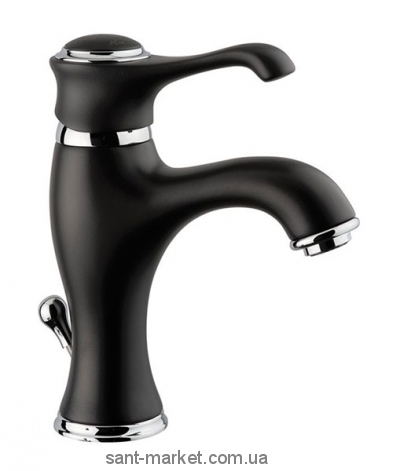 Смеситель для раковины однорычажный с донным клапаном EMMEVI коллекция Tiffany  черный NEO6003