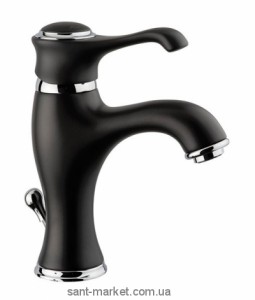 Змішувач для раковини одноважеля з донним клапаном EMMEVI колекція Tiffany чорний NEO6003