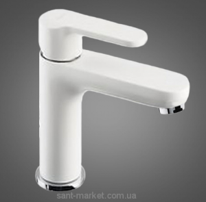 Смеситель для раковины однорычажный EMMEVI коллекция Nefer белый  BIO77003 