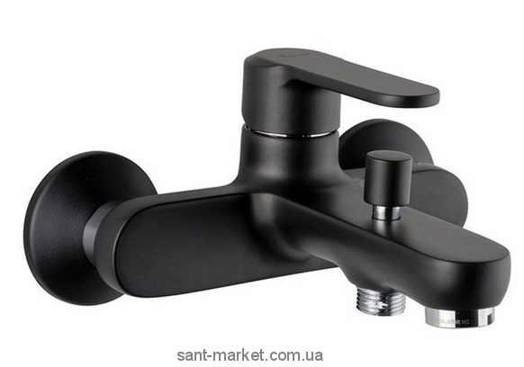 Смеситель однорычажный для ванны с коротким изливом EMMEVI коллекция Nefer черный/хром NEO 77001