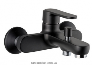 Смеситель однорычажный для ванны с коротким изливом EMMEVI коллекция Nefer черный/хром NEO 77001