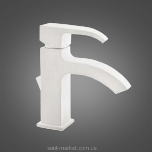 Смеситель для раковины однорычажный с донным клапаном EMMEVI коллекция Niagara белый BIO 74003