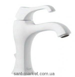 Змішувач для раковини одноважеля з донним клапаном EMMEVI колекція Tiffany білий BIO6003