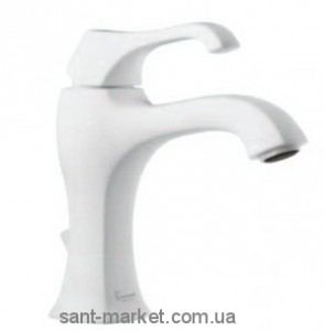 Змішувач для раковини одноважеля з донним клапаном EMMEVI колекція Tiffany білий BIO6003