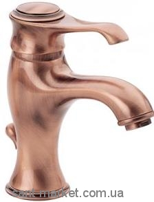 Смеситель для раковины однорычажный с донным клапаном EMMEVI коллекция Tiffany медь RA6003