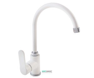 Смеситель для кухни Emmevi Nefer однорычажный белый-хром BIO770077