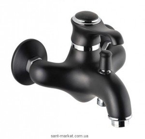 Смеситель однорычажный для ванны с коротким изливом EMMEVI коллекция Tiffany черный/хром NEO 6001