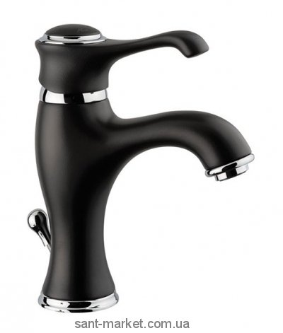 Змішувач для раковини одноважеля з донним клапаном EMMEVI колекція Tiffany чорний NEO6003