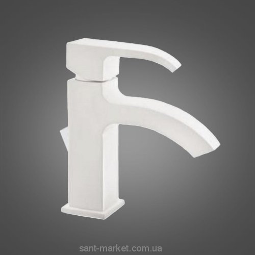 Смеситель для раковины однорычажный с донным клапаном EMMEVI коллекция Niagara белый BIO 74003