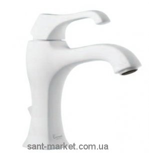 Смеситель для раковины однорычажный с донным клапаном EMMEVI коллекция Tiffany белый BIO6003
