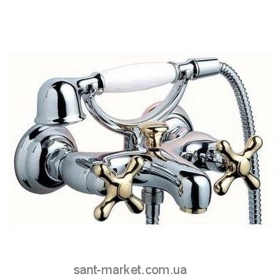 Смеситель двухвентильный для ванны с душем Ideal Standard коллекция Azimuth хром/золото N9005GY