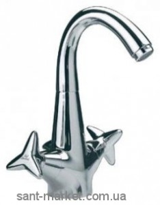 Смеситель для раковины двухвентильный с донным клапаном высокий Ideal Standard Stemma хром N9710AA