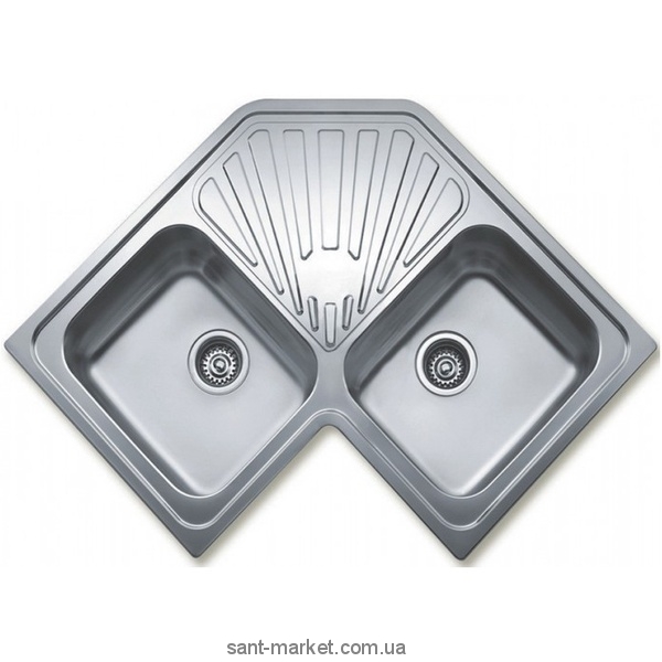 Мойка для кухни асимметричная TEKA CLASSIC ANGULAR 2B  2 чаши  оборачиваемое крыло  врезная  нержавеющая сталь  хром 10118007