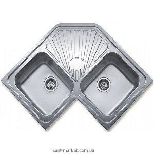 Мойка для кухни асимметричная TEKA CLASSIC ANGULAR 2B  2 чаши  оборачиваемое крыло  врезная  нержавеющая сталь  хром 10118007